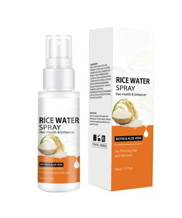 Rice Water for Hair Growth with Rosemary Oil Hair Growth Serum for Thicker Longer Fuller Hair with Castor Oil for Women & Men Rosemary Rice Water Spray For Hair Loss Damaged Dry Hair 1.69Fl.Oz.