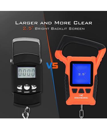 KastKing Fish Scale  WideView Floating Waterproof Digital Scale  2.5 Large LCD Display  110lb Capacity  Multi-Mode Pound/Ounces & Kilograms  Stores up to 9 Weights  Fishing Gifts for Men B: Orange combo - Buy Online on SooperMarket.com