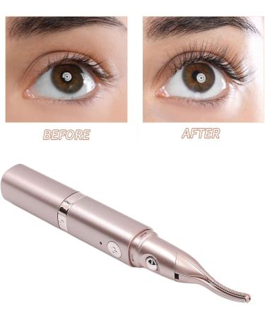 Heated Eyelash Curler Electric Handheld Eyelash Curler Heated 2 in 1 Long Lasting Styling Eyebrow Trimmer Eyelash Makeup Tools for Women Girls Travel Home (Champagne Gold) - Buy Online on SooperMarket.com