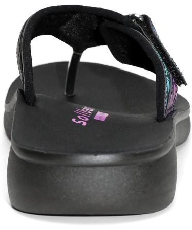 SOLLBEAM Women's Orthotic Comfort Flip Flops with Arch Support & Heel Cup - Black Reflective - Size 9 - Buy Online on SooperMarket.com