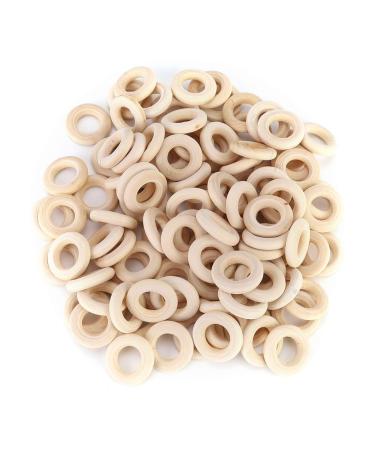 100pcs 25mm NR Wooden Ring Baby Teething Rings DIY Craft Accessories