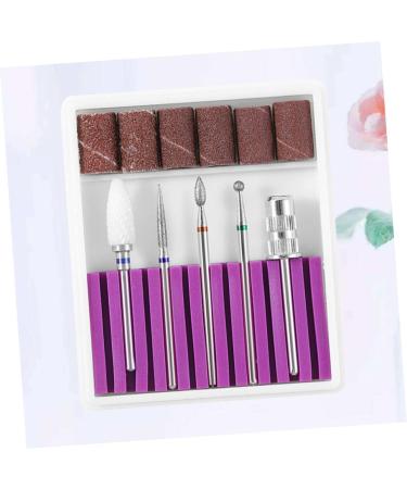 POPETPOP 2 Sets Nail Art Equipment Nail Bits Nail Drill Bits for Acrylic Nail Polish Accessories Drill Bits for Nails Manicure Drill Bits Pedicure Bits Nail Gel Electric Head Purple 6.5x5.5cmx2pcs Purplex2pcs - Buy Online on SooperMarket.com