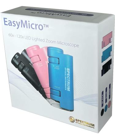 EasyMicro 60x-120x LED Lighted Zoom Microscope - Black | High-Quality Magnification Tool - Buy Online on SooperMarket.com