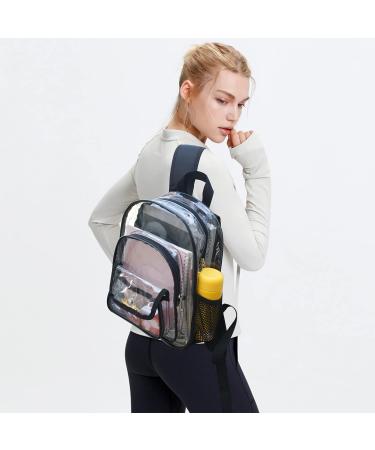 Small Clear Backpack Stadium Approved Heavy Duty Clear Mini Backpack Transparent Book bag for Concert Work Sport Games Festival - Buy Online on SooperMarket.com