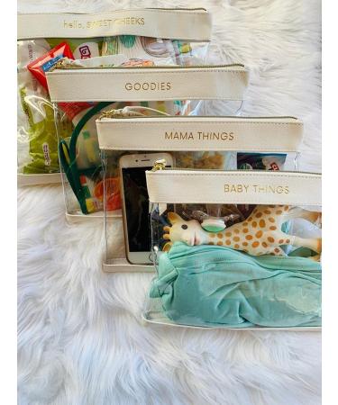 Diaper Bag Organizing Pouches Set with Diaper Clutch & Wet Bag (Blush/Clear) - Buy Online on SooperMarket.com