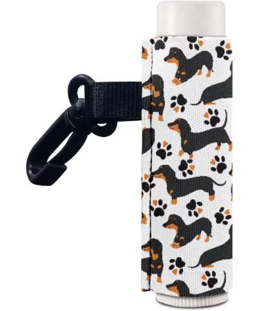 Dachshund Cartoon Keychain Chapstick Holder - 2 Pack Lip Balm & Lipstick Case for Women | Unique & Stylish - Buy Online on SooperMarket.com