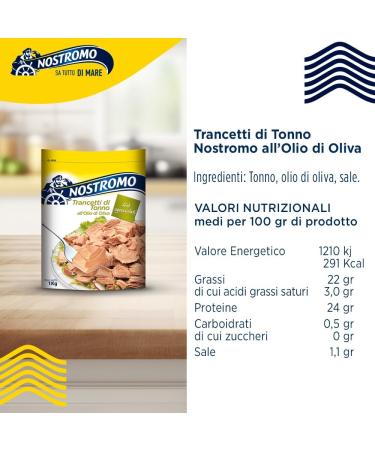 NOSTROMO Slices Tuna In Olive Oil Envelope Kg.1 Seasoning - Made In Italy - Buy Online on SooperMarket.com