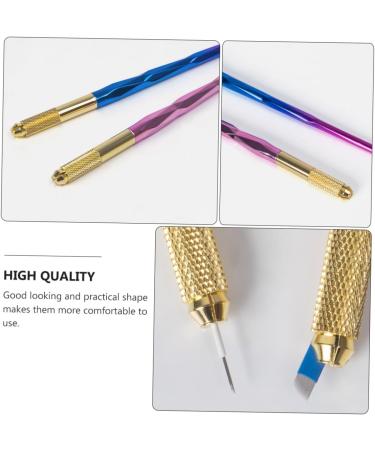 MUSISALY 2pcs Colorful Embroidery Pen Microblading Pen Liquid Eyebrow Pen Microblading Marker Pen Alloy - Buy Online on SooperMarket.com