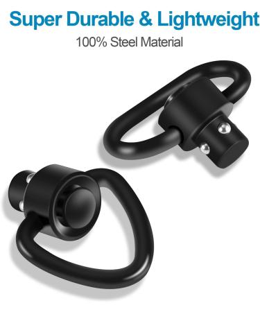 Bengor 4 Pack QD Sling Swivels 1.25 Loop + D-Loop Set - Quick Disconnect Push Button for Two Point Sling Mount - Buy Online on SooperMarket.com