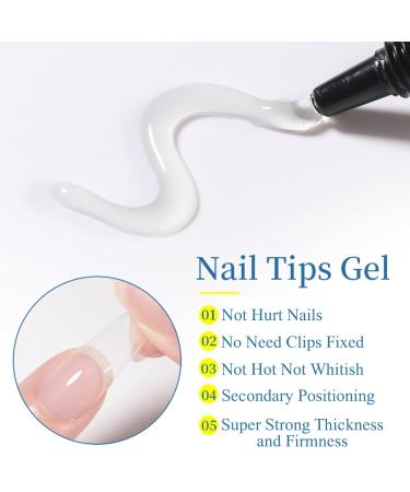 Extra Strong Solid Nail Gel Glue for Press on Nails, Acrylic Tips, and Extensions - Cured for Added Strength - Rhinestone Adhesive Included - Buy Online on SooperMarket.com