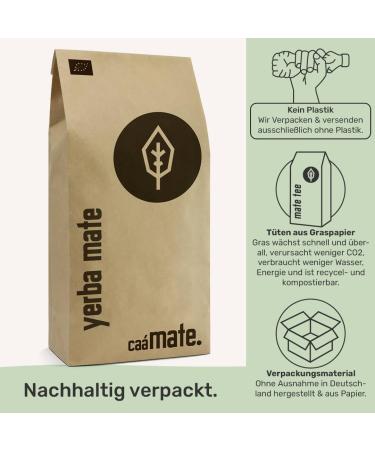 Yerba Mate Tea Bio 500g | Original Air-Dried Smoke-Free & Plastic-Free | Fair Trade Mat Tea | DE- KO-006 - Buy Online on SooperMarket.com