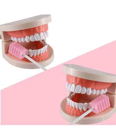 100 Pcs Disposable Mouth Swabs Sponge - Unflavored & Sterile Oral Care Swabs - Pink Tooth Shape - Buy Online on SooperMarket.com