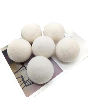 6-Pack Wool Dryer Balls Reusable Tumble Dryer Balls Organic Fabric Softener Alternative Reduce Drying Time Noise Static-Cling & Wrinkles with No Bad Odor