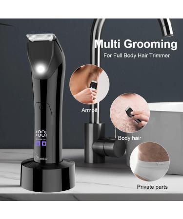 Hatteker Professional Electric Groin Hair Trimmer for Men - Waterproof Body Groomer with Ceramic Blades - Buy Online on SooperMarket.com