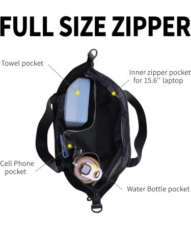 EnjoyActive Yoga Mat Bag | Waterproof Lightweight Multi Pocket Yoga Bag with Thick Mat Carrier | Women's 2-Way Carry Tote - Black - Buy Online on SooperMarket.com