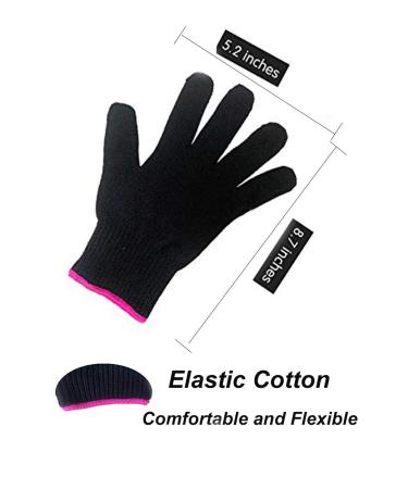 AFT90 Heat Resistant Glove for Hair Styling - Curling Iron, Flat Iron, Curling Wand - Black/Pink Edge - Buy Online on SooperMarket.com