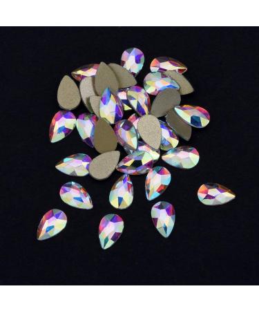 Tisslan 100pcs Crystal AB Foiled Pear Shape Flatback Rhinestone Set for Nail Art Decorations - DIY Supplies - Buy Online on SooperMarket.com