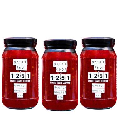 Sauce Shop X 12:51 by Chef James Cochran Pack of 3 - Scotch Bonnet Jam Chilli Jam - 3 x 340g Glass Jars