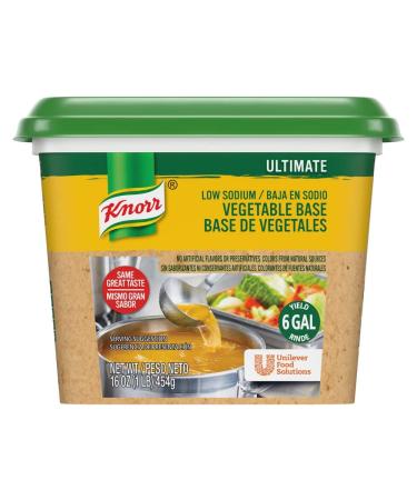 Knorr Professional Ultimate Stock Base (Vegan/Gluten Free/No Artificial Flavors or Preservatives/No added MSG Colors from Natural Sources), Low Sodium Vegetable, 96 Oz, Pack of 6
