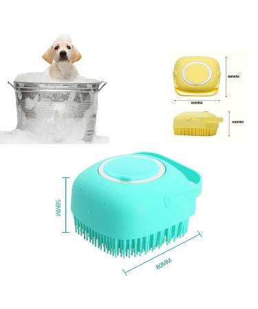 ELEGX Pet Grooming Bath Massage Brush with Soap Dispenser - Yellow - Buy Online on SooperMarket.com