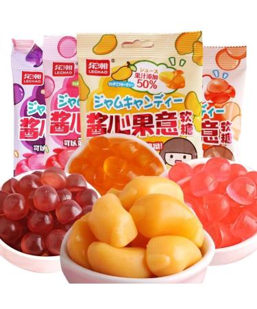 Mango White Peach Soft Candy Peelable Litchi Gummies Instant Office Sugary Snacks Fruit Juice Fudge Chewing Sweets Gummy Candy Healthy Desserts Dim sum Candies Casual Snacks Gift (Mango 10bag) Mango 10bag