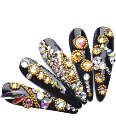 DIY Nails Rhinestones Nail Art Cosmetics Clothes Design Jewels Diamond Accessories Style4 nail rhinestones kit - Buy Online on SooperMarket.com