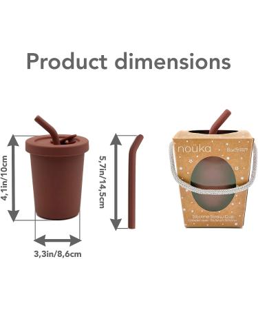 Silicone 6 Oz Straw Cup in Almond | Spill-Proof & Non-Slip | Dishwasher Safe - Buy Online on SooperMarket.com