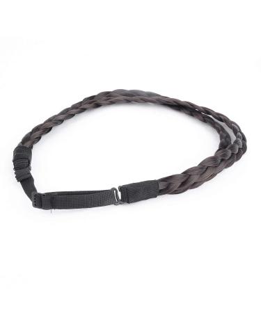 DIGUAN Double Three Strand Synthetic Hair Braided Headband Extension - Dark Brown - Buy Online on SooperMarket.com