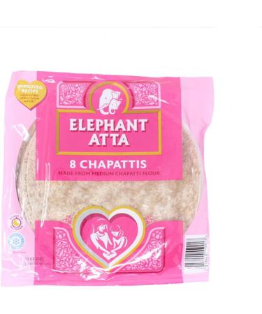 Elephant Atta 8 Chapattis | Tortilla | Ready to Eat | Juat Heat & Serve | Suitable for Vegetarians | Pack of 12 | Total 96 Chapattis - Buy Online on SooperMarket.com