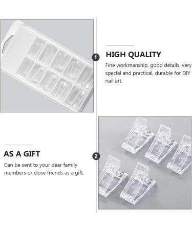 POPETPOP 1 Set nail extension set clear fake nail tips clear acrylic nail tips nail extension forms extension nail gel Manicure Extension False Nail pedicure brush plastic artificial 17.8x1.2cm As Shown - Buy Online on SooperMarket.com