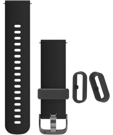 Silicone Fastener Ring 6-Pack for Garmin and Galaxy Watches - Secure Connector Loop for Vivoactive, Fenix, Forerunner, Vivomove Bands - Black - Buy Online on SooperMarket.com