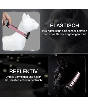 Jiarui Reflective AirTag Cat Neck Band - Adjustable GPS Collar for Cats & Puppies XS 7-9 inch - Pink - Buy Online on SooperMarket.com