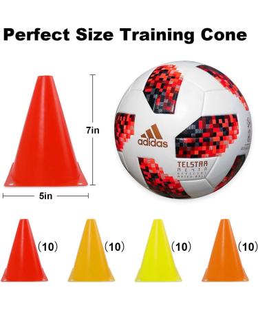 DUNCHATY 40 PCS 7 Inch Plastic Soccer Cones for Agility Training - 4 Colors 40Pack Sports Cones - Buy Online on SooperMarket.com