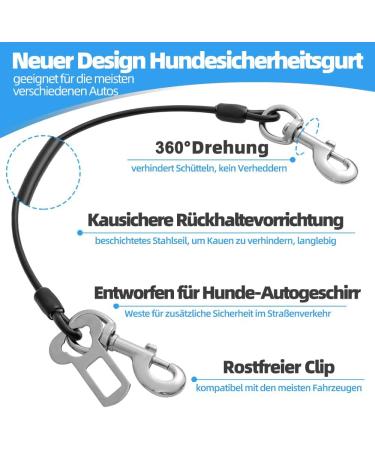 Mi Metty Strap Off Dog Car Leash - Bite-Resistant Steel Wire 32 Inch/80 cm Adjustable for All Dogs - Durable Black Design - Buy Online on SooperMarket.com