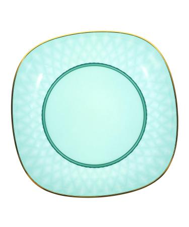COOLHIYA Fruit Tray Glass Food Container Food Tray Terrarium nut Serving Tray Dessert Bowl Salad Bowl Counter Green 23.5X23.5X6CM