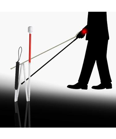 wemee Aluminum Folding Cane 4-Sec Folding Cane with Rolling Tip for Blind Walking Stick - Buy Online on SooperMarket.com