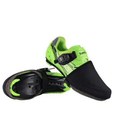 ROCKBROS Cycling Shoe Toe Covers Winter Toe Warmers Cycling Overshoes Protectors Kevlar Black 1 Pair L/XL(7-12US)