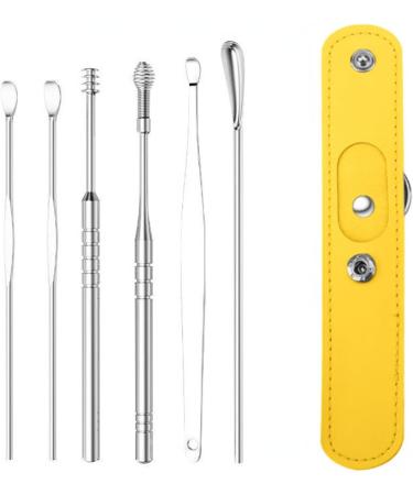 ZELLYA 6-Piece Earpick Set for Adult Home Use | Portable Keychain Spiral Ear Picking Tools - Green - Buy Online on SooperMarket.com