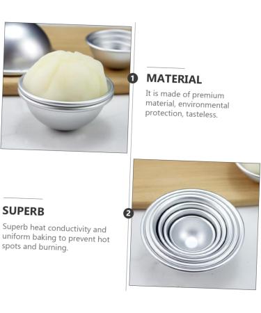 OUNONA 18 Pcs Mold Ball Cake Pans Chocolate Candy Baking Cookie Moulds Mini Dome Cake Tins Muffin Baking Cups Hemisphere Cake Pan Sphere Cake Mould Paper Cup Non Stick 3D Aluminum Alloy Silverx3pcs 8X8X4CMx3pcs - Buy Online on SooperMarket.com
