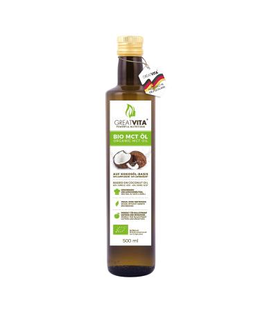 MeaVita organic coconut oil based MCT oil (1x 500 ml) C8 & C10 fatty acids 60% caprylic acid and 40% capric acid.