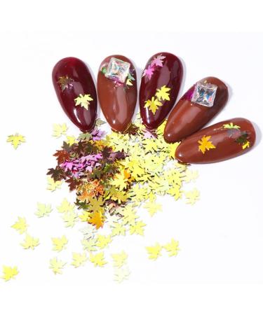 Maple Leaf Nail Art Sequins Maple Leaf Nail Glitters Stickers Autumn Nail Sequins for Nail Art 4 Colors - Buy Online on SooperMarket.com