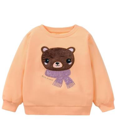 Girls Sweatshirt for Kids Cotton Top Casual Jumper Girl T Shirt Toddler Clothes Long Sleeve Pullover Age 1-12 Years 5-6 Years Bear