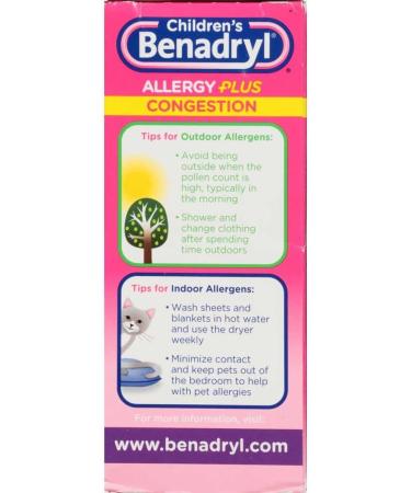 Children's Benadryl Allergy + Congestion Grape Liquid 4 fl oz - 24 Pack - Buy Online on SooperMarket.com