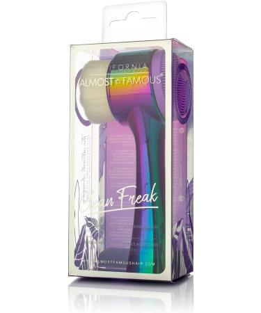 Almost Famous 2-in-1 Travel Face Scrubber Exfoliator Brush - Non-Electronic Eco Friendly Cleansing Tool for Lines, Wrinkles & Blackheads - Purple - Buy Online on SooperMarket.com
