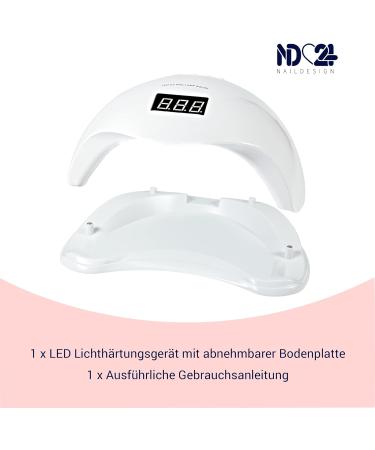 ND24 NAILDESIGN Geln gel Starter Set - Basic French LED Gel Kit with Lamp & Accessories | Vegan & Made in Germany | Perfect for Beginners - Buy Online on SooperMarket.com