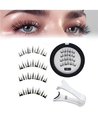 Lumentes Magnetic Eyelashes Lumentes Magnetic Lashes Magnetic Eyelashes Without Eyeliner Reusable Magnetic Eyelashes with Applicator No Glue or Liner Needed (Color : CHN2-4)