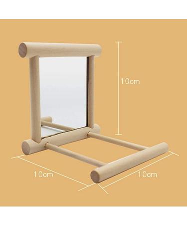 Bogoro Wooden Mirror & Bird Toy - Parrot Cage Accessories Fun Toys and Stylish Wooden Frame - Buy Online on SooperMarket.com