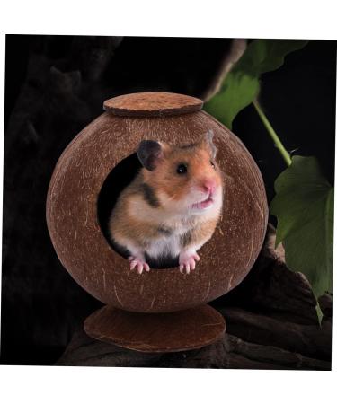 FOMIYES 2pcs Coconut Shell Charcoal Hamster Nest Small The Bed 16X15X15CMx2pcs Brownx2pcs - Buy Online on SooperMarket.com