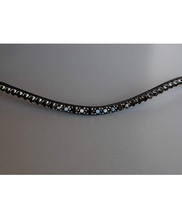 Buy Happiness Hinge Headring Horse Swing 'Black Beauty' - Hand-Sewn Matt Black with Large Glitter Stones | Dark Brown Pony Leather - Buy Online on SooperMarket.com