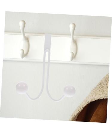 Hemoton 2pcs Double Hook Coat Hangers Towel Rack Clothes Hangers Hooks Door Hook Hanger Nail Hat Hook 14x9cm White - Buy Online on SooperMarket.com